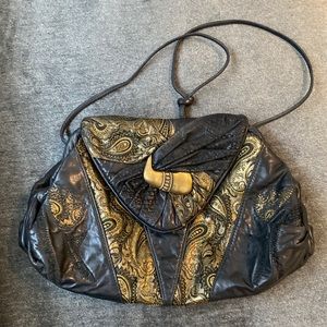 Vintage black and gold bag
